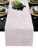 Pink Marble Granite Texture Table Runner Place Mats - LeobonZone
