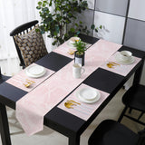 Pink Marble Granite Texture Table Flag And Table Mat Suit Sharp angle - LeobonZone