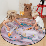 Pink Marble light color pattern stone Circular Sponge Rugs