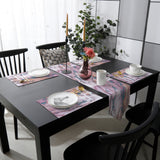 Pink Marble light color pattern stone Table Flag And Table Mat Suit Sharp angle - LeobonZone