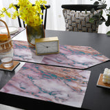 Pink Marble light color pattern stone Table Flag And Table Mat Suit Sharp angle - LeobonZone
