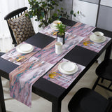 Pink Marble light color pattern stone Table Flag And Table Mat Suit