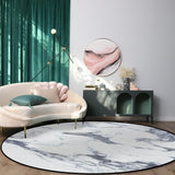 Grey Marble light color pattern stone Circular Felt Rugs - LeobonZone