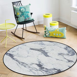 Grey Marble light color pattern stone Circular Felt Rugs - LeobonZone