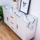 Grey Marble light color pattern stone Table Runner Place Mats Sharp Angle - LeobonZone