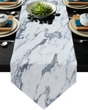 Grey Marble light color pattern stone Table Runner Place Mats Sharp Angle