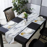 Grey Marble light color pattern stone Table Flag And Table Mat Suit Sharp angle - LeobonZone