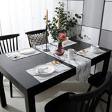 Grey Marble light color pattern stone Table Flag And Table Mat Suit Sharp angle - LeobonZone