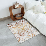 Marble golden crack pattern Leather Doormat - LeobonZone