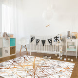 Marble golden crack pattern Right Angle Felt Rugs - LeobonZone