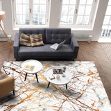 Marble golden crack pattern Right Angle Felt Rugs - LeobonZone