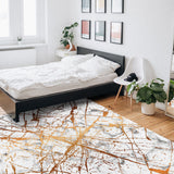 Marble golden crack pattern Right Angle Felt Rugs - LeobonZone