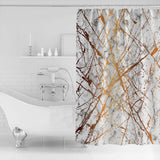 Marble orange crack pattern waterproof and durable shower curtain