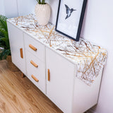 Marble golden crack pattern Table Runner Place Mats Sharp Angle - LeobonZone