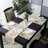 Marble golden crack pattern Table Flag And Table Mat Suit Sharp angle - LeobonZone