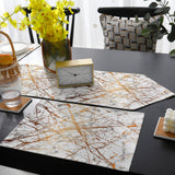 Marble golden crack pattern Table Flag And Table Mat Suit Sharp angle - LeobonZone