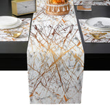 Marble golden crack pattern Table Flag And Table Mat Suit - LeobonZone