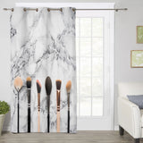 Eyebrow pencil make-up marbling window curtains