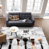 Eyebrow pencil make-up marbling Right Angle Felt Rugs - LeobonZone