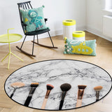 Eyebrow pencil make-up marbling Circular Felt Rugs - LeobonZone