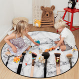 Eyebrow pencil make-up marbling  Circular Sponge Rugs