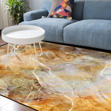 Marble yellow pattern ripple Sponge Rillet Rubber Rugs - LeobonZone