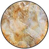 Marble yellow pattern ripple Circular Felt Rugs - LeobonZone