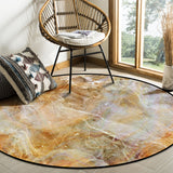 Marble yellow pattern ripple Circular Felt Rugs - LeobonZone
