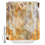 Marble yellow pattern ripple Waterproof Durable Shower Curtain - LeobonZone