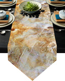 Marble yellow pattern ripple Table Runner Place Mats Sharp Angle