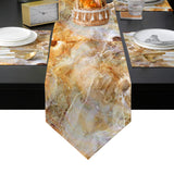 Marble yellow pattern ripple Table Flag And Table Mat Suit Sharp angle - LeobonZone
