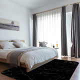 Black Marble crack texture Sponge Rillet Rubber Rugs - LeobonZone