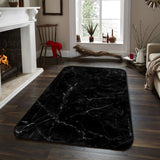 Black Marble crack texture Sponge Rillet Rubber Rugs - LeobonZone