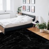 Black Marble crack texture Right Angle Felt Rugs - LeobonZone