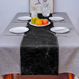 Black Marble crack texture Table Runner Place Mats - LeobonZone