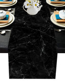 Black Marble crack texture Table Runner Place Mats - LeobonZone