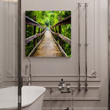Wooden bridge plank wood Canvas painting - LeobonZone