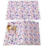 Summer style purple leaves Personalized Table Placemats - LeobonZone