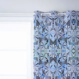 Blue Geometric Umbrella Blackout Window Curtains - LeobonZone