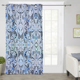 Blue Geometric Umbrella Blackout Window Curtains - LeobonZone