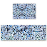 Blue Geometric Umbrella Right Angle Felt Doormat Two piece set - LeobonZone