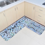 Blue Geometric Umbrella Circular Angle Felt Carpets Two piece set - LeobonZone