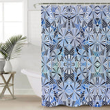 Blue Umbrella  geometric shower curtain - LeobonZone