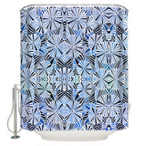 Blue Umbrella  geometric shower curtain - LeobonZone