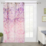 Pink Geometric Umbrella Blackout Window Curtains