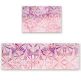 Pink Geometric Umbrella Right Angle Felt Doormat Two piece set - LeobonZone