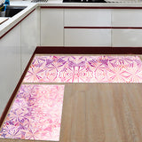 Pink Geometric Umbrella Right Angle Felt Doormat Two piece set - LeobonZone