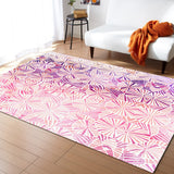 Pink Geometric Umbrella Right Angle Felt Rugs - LeobonZone