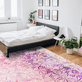 Pink Geometric Umbrella Right Angle Felt Rugs - LeobonZone