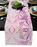 Pink Geometric Umbrella Table Runner Place Mats